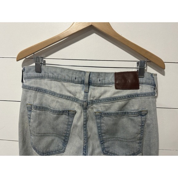 Hollister Men Skinny Ripped Jeans Size 30x32 Light Wash Blue Denim Epic Flex - Picture 6 of 10